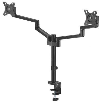 Neomounts DS60-425BL2 /Držák displeje/na stůl/17-27"/svorka+průchodka/3čepy/VESA 100X100/nosn.2x8kg/2 displeje/černý