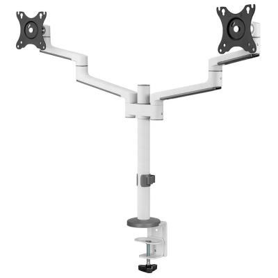 Neomounts DS60-425WH2 /Držák displeje/na stůl/17-27"/svorka+průchodka/3čepy/VESA 100X100/nosn.2x8kg/2 displeje/bílý