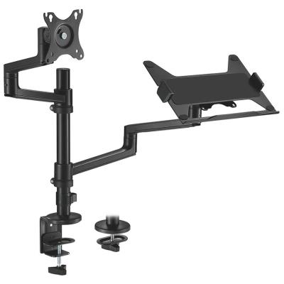 Neomounts DS20-425BL2/Držák displeje a notebooku/na stůl/17-27"; 11,6-17,3"/svorka+průch./VESA 100X100/nosn. 8+5kg/černý