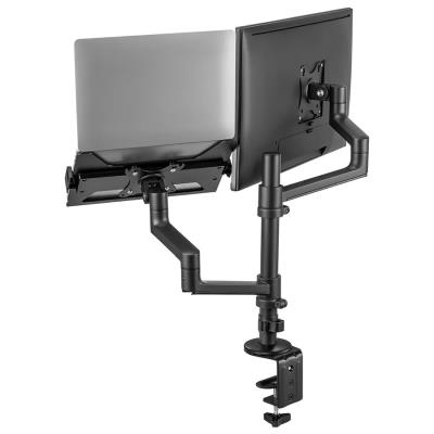 Neomounts DS20-425BL2/Držák displeje a notebooku/na stůl/17-27"; 11,6-17,3"/svorka+průch./VESA 100X100/nosn. 8+5kg/černý