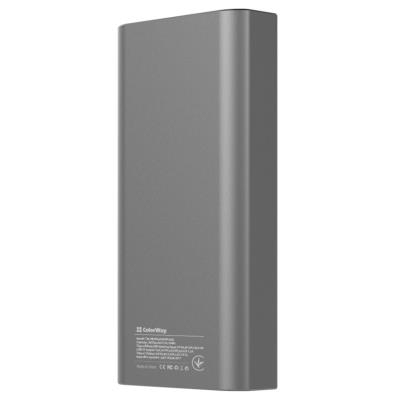 COLORWAY powerbanka/ 20 000mAh/ 2x USB QC3.0/ USB-C Power Delivery 20W/ Lighting/ LED/ Micro-USB/ Šedivá