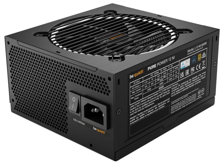 OPRAVENÉ - Be quiet! / zdroj PURE POWER 12 M 850W / ATX3.0 / active PFC / 120mm fan / 80PLUS Gold / modulární