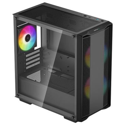 DEEPCOOL skříň CC360 ARGB / MiniITX / 3x120 ARGB fan / USB 2.0 / USB 3.0 / tvrzené sklo / černá