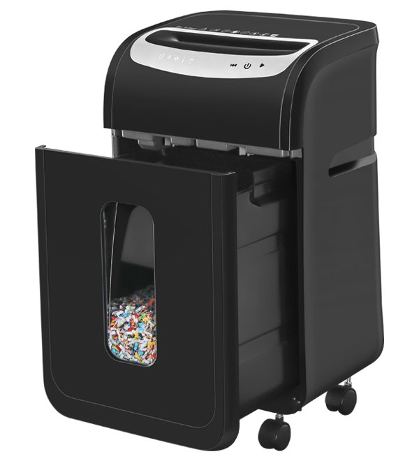 AT skartovač AT-16MC/ řez 2x14 mm/ pracovní síře 225 m/ kapacita 18 listů/ objem koše 30 l/ stupeň utajení P5/ černo-bíl