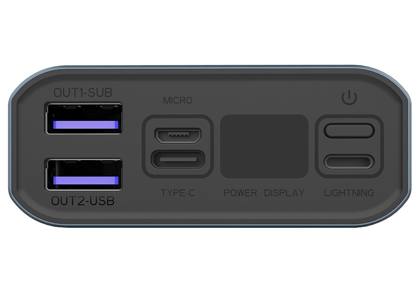 COLORWAY powerbanka/ 20 000mAh/ 2x USB QC3.0/ USB-C Power Delivery 20W/ Lighting/ LED/ Micro-USB/ Šedivá