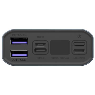 COLORWAY powerbanka/ 20 000mAh/ 2x USB QC3.0/ USB-C Power Delivery 20W/ Lighting/ LED/ Micro-USB/ Šedivá