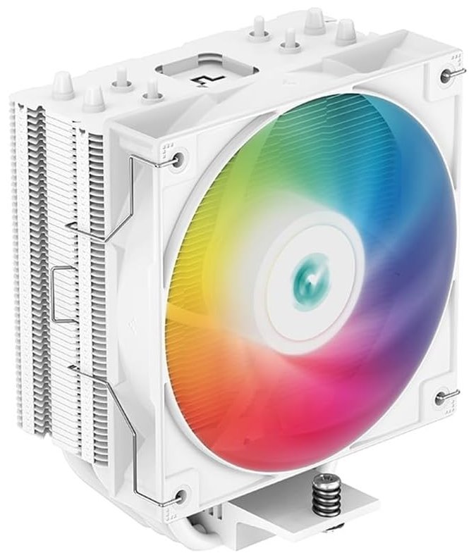 DEEPCOOL chladič AG400 ARGB / 120mm fan ARGB / 4x heatpipes / PWM / pro Intel i AMD / bílý