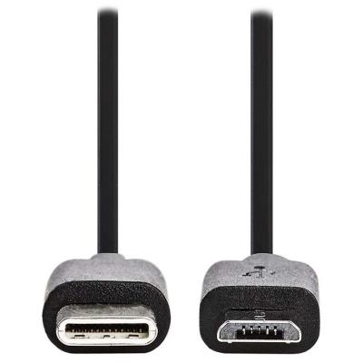 NEDIS kabel USB 2.0/ zástrčka USB-C - zástrčka USB micro-B/ černý/ bulk/ 1m