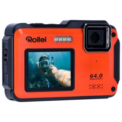Rollei Sportsline 64 Selfie/ 64 MPix/ 16x zoom/ 2,8" LCD+ 2"LCD/ 4K video/ Voděodolný 5m/ Oranžový