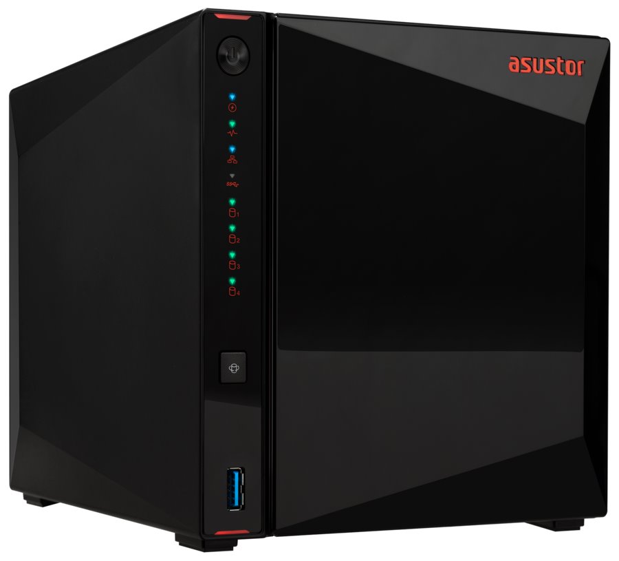 Asustor Nimbustor 4 Gen2  AS5404T 4 Bay NAS, Quad-Core 2.0GHz CPU, Dual 2.5GbE Ports, 4GB DDR4, 4x M.2 SSD Slots