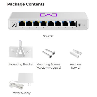 ALTA Switch 8 POE - 8x Gbit RJ45, 4x PoE+ (PoE budget 60W)