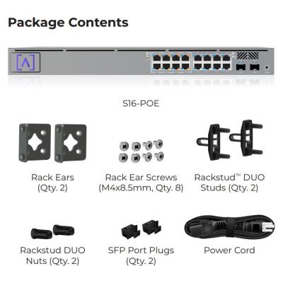 ALTA Switch 16 POE - 16x Gbit RJ45, 2x SFP port, 8x PoE+ (PoE budget 120W)