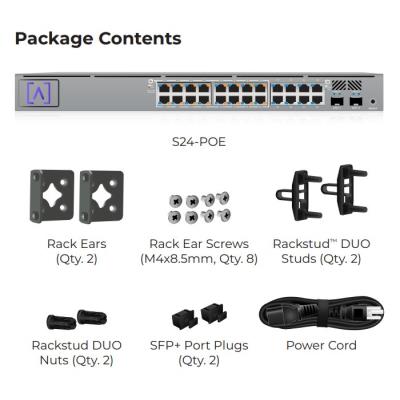 ALTA Switch 24 POE - 24x Gbit RJ45, 2x SFP+ port, 16x PoE+ (PoE budget 240W)