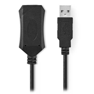 NEDIS prodlužovací aktivní kabel USB 2.0/ zástrčka USB-A - zásuvka USB-A/ černý/ bulk/ 10m