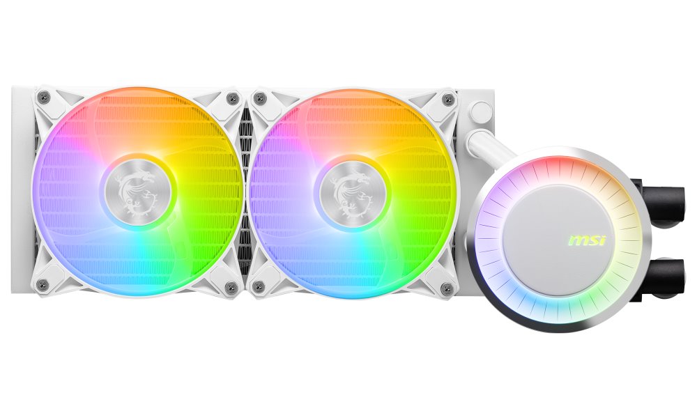 MSI vodní chladič CPU MAG CORELIQUID E240 WHITE/ 2x 120mm ARGB fan/ podpora LGA1700/ bílý