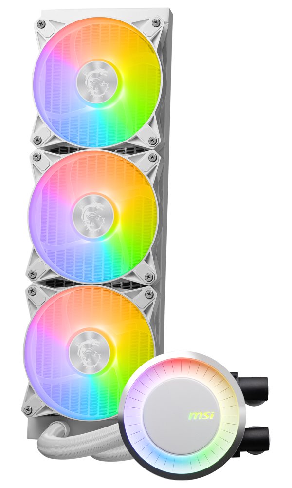 MSI vodní chladič CPU MAG CORELIQUID E360 WHITE/ 3x 120mm ARGB fan/ podpora LGA1700/ bílý