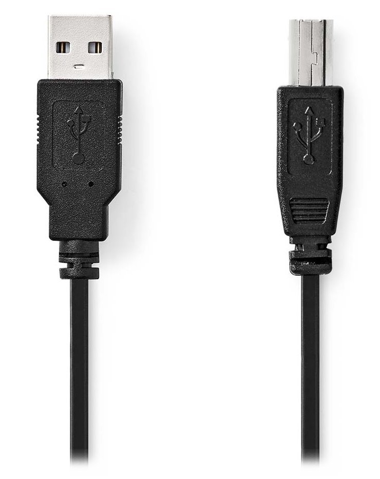 NEDIS kabel USB 2.0/ zástrčka USB-A - zástrčka USB-B/ k tiskárně apod./ černý/ bulk/ 5m