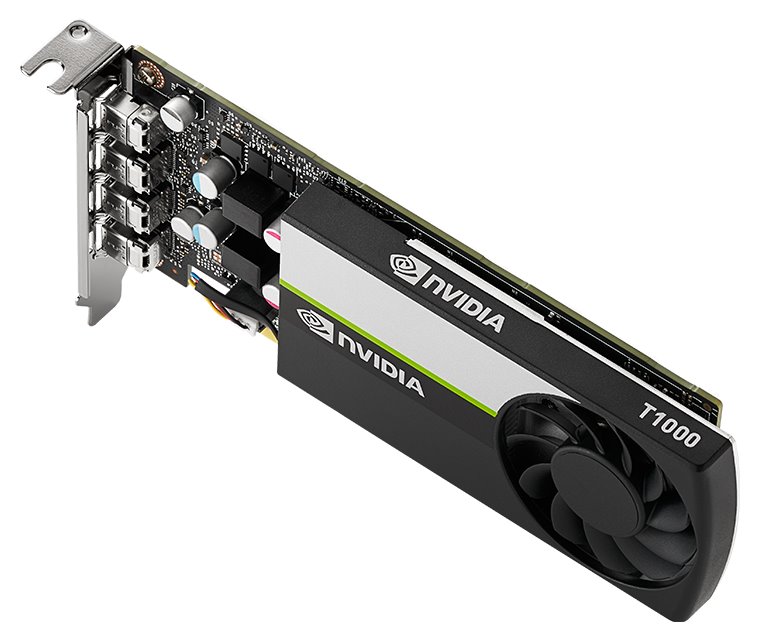 PNY QUADRO T1000 8GB / PCI-E / 8GB GDDR6 / 4x mini DP 1.4 / LowProfile