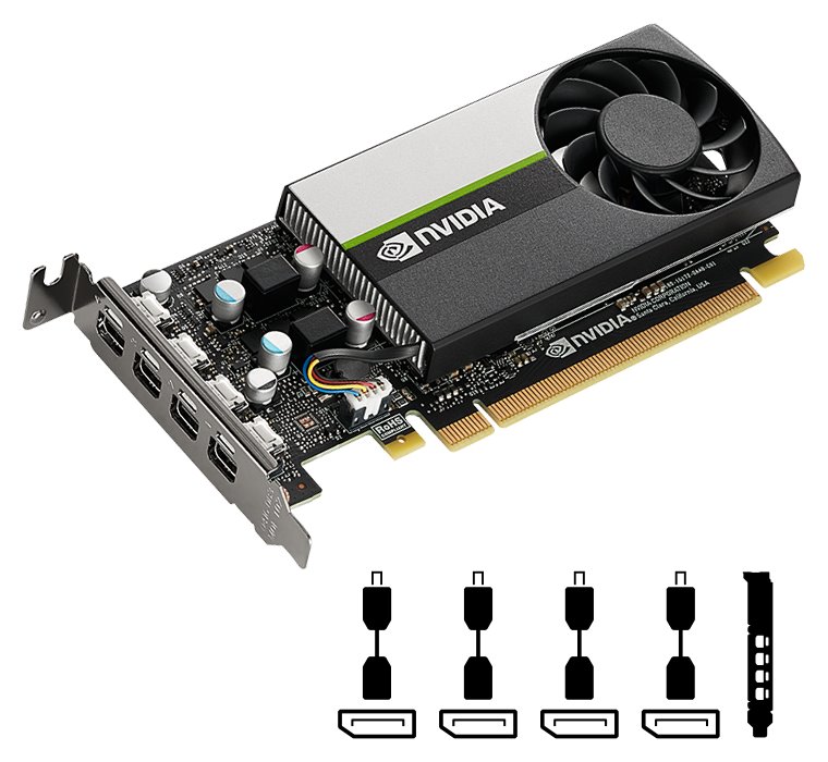 PNY QUADRO T1000 8GB / PCI-E / 8GB GDDR6 / 4x mini DP 1.4 / LowProfile