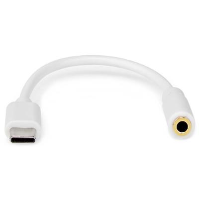NEDIS USB 2.0 adaptér/ USB-C zástrčka - 3,5 mm zásuvka/ kulatý/ bílý/ blistr/ 10 cm