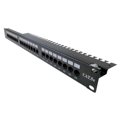 XtendLan Patch panel 19", 24 portů, Cat5e, UTP, vyvazovací úchytky, 2xAu