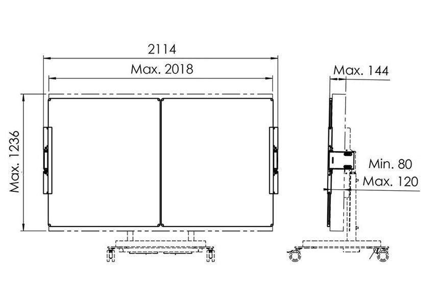 Vogels Postranní tabule 86" pro volně stojící a pojízdné stojany RISE bilé