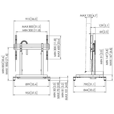 Vogels RISE Elektrický volně stojící TV lift, rychlost 80 mm/s černý