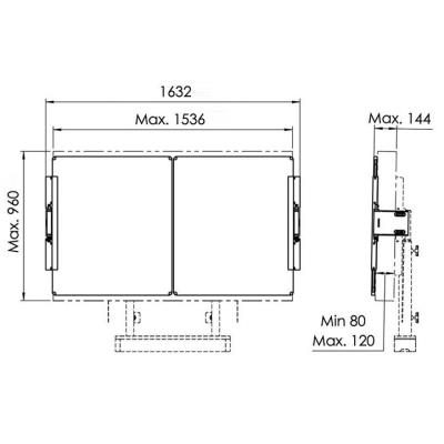Vogels Postranní tabule 65" pro elektrický lift RISE s montáží podlaha-stěna bílé