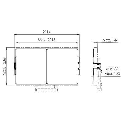 Vogels Postranní tabule 86" pro elektrický lift RISE s montáží podlaha-stěna bílé