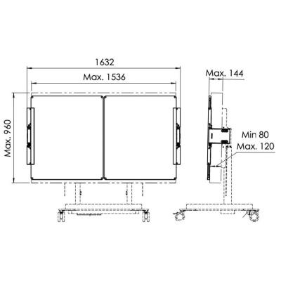 Vogels Postranní tabule 65" pro volně stojící a pojízdné stojany RISE bílé
