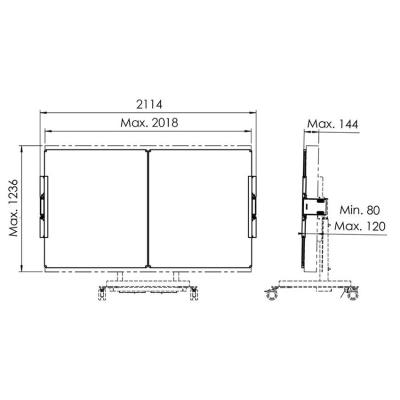 Vogels Postranní tabule 86" pro volně stojící a pojízdné stojany RISE bilé