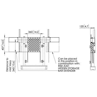 Vogels Skryté úložiště pro elektrické stojany RISE černé