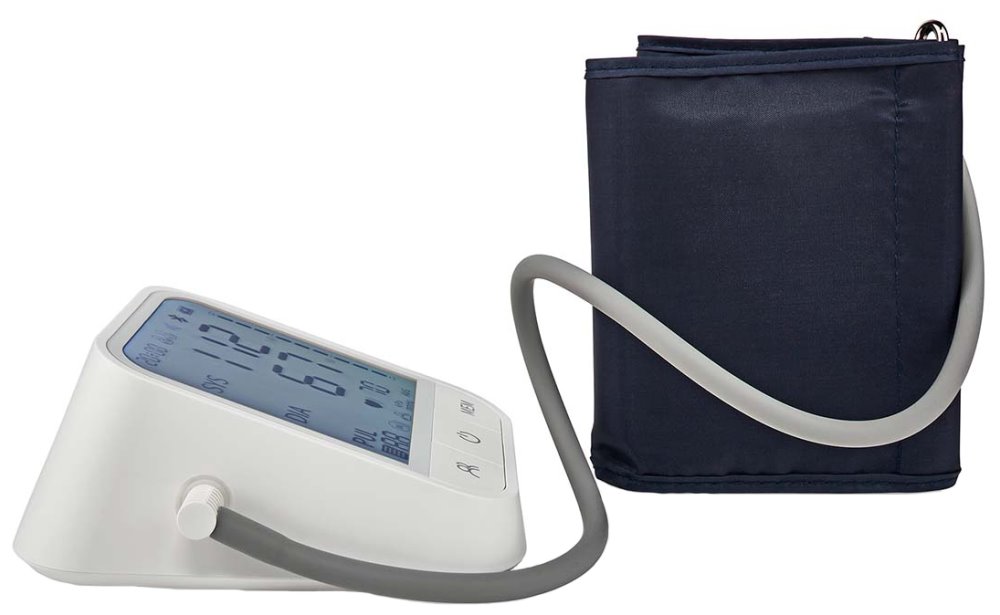 NEDIS chytrý tlakoměr/ Rameno/ Bluetooth/ LCD displej/ detekce nepravidelného srdečního tepu/ detekce nošení manžety/ in