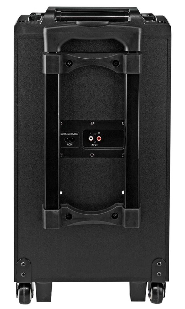 NEDIS párty reproduktor/ výkon 120 W/ Bluetooth/ doba přehrávání na baterie 6,5 hod/ držadlo/ párty osvětlení/ evkalizér