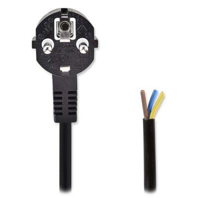 NEDIS napájecí kabel/ zástrčka Typ F/ úhlový - přímý/ poniklovaný/ černý/ bulk/ 1,8m