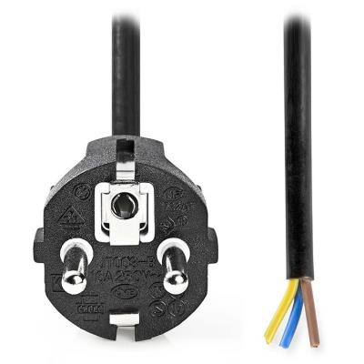 NEDIS napájecí kabel/ zástrčka Typ F/ přímý - přímý/ poniklovaný/ černý/ bulk/ 3m