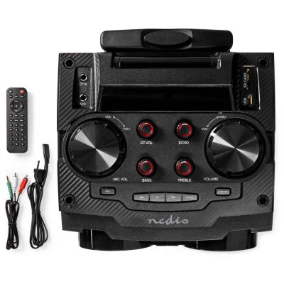 NEDIS párty reproduktor/ výkon 120 W/ Bluetooth/ doba přehrávání na baterie 6,5 hod/ držadlo/ párty osvětlení/ evkalizér