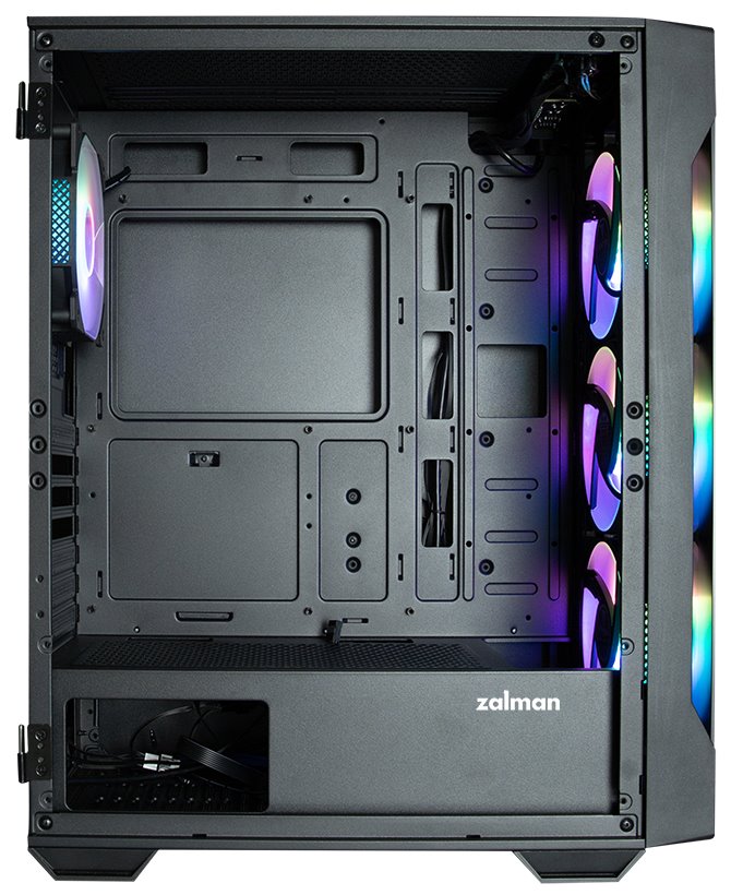 Zalman skříň I3 Neo / middle tower / ATX / 4x120 ARGB fan / 2xUSB 3.0 / 1xUSB 2.0 / skl. přední panel i bočnice / černá