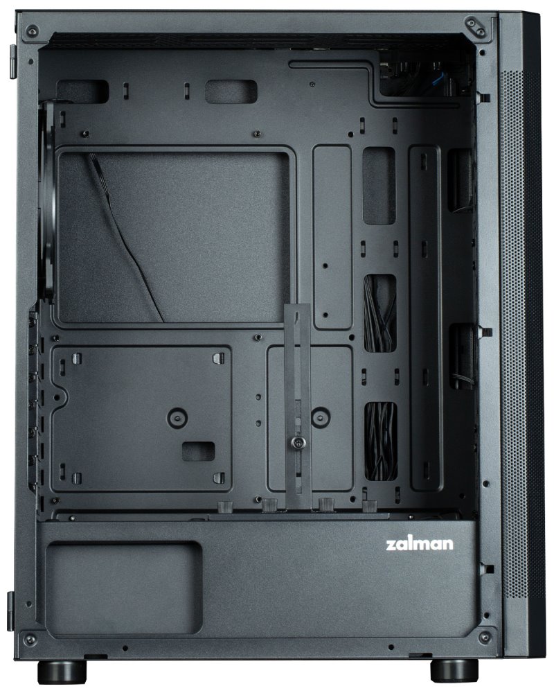 Zalman skříň i4 TG / Middle Tower / 4x 140 mm RBG LED fan / 2x USB 3.0 / 1x USB 2.0 / mesh panel / tvrzené sklo / černá