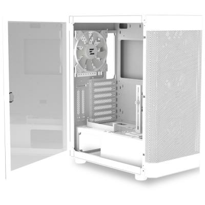 Zalman skříň i4 TG / Middle Tower / 4x 140 mm RBG LED fan / 2x USB 3.0 / 1x USB 2.0 / mesh panel / tvrzené sklo / bílá