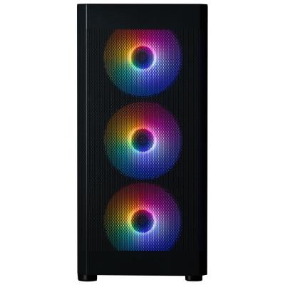 Zalman skříň i4 TG / Middle Tower / 4x 140 mm RBG LED fan / 2x USB 3.0 / 1x USB 2.0 / mesh panel / tvrzené sklo / černá
