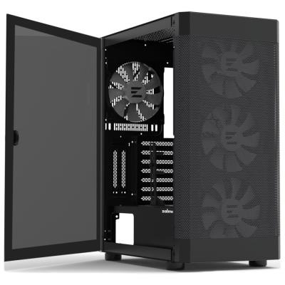 Zalman skříň i4 TG / Middle Tower / 4x 140 mm RBG LED fan / 2x USB 3.0 / 1x USB 2.0 / mesh panel / tvrzené sklo / černá
