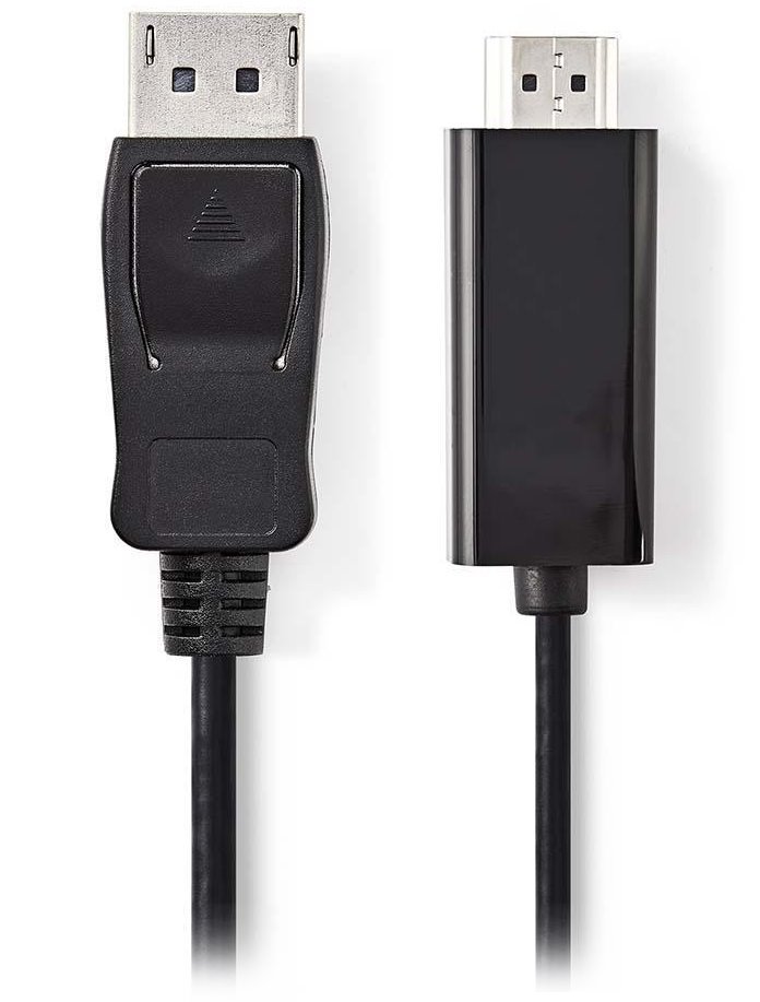 NEDIS kabel DisplayPort - HDMI/ zástrčka DisplayPort - zástrčka HDMI/ černý/ bulk/ 3m