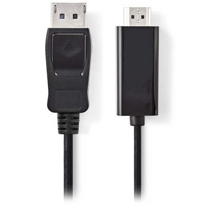 NEDIS kabel DisplayPort - HDMI/ zástrčka DisplayPort - zástrčka HDMI/ černý/ bulk/ 3m