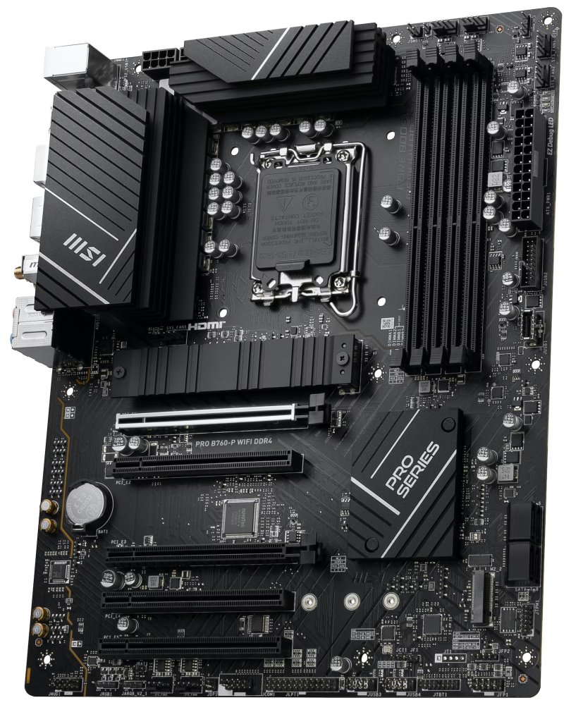 OPRAVENÉ - MSI PRO B760-P WIFI DDR4 / Intel B760 / LGA1700 / 4x DDR4 / 2x M.2 / HDMI / DP / USB-C / WiFi / ATX 