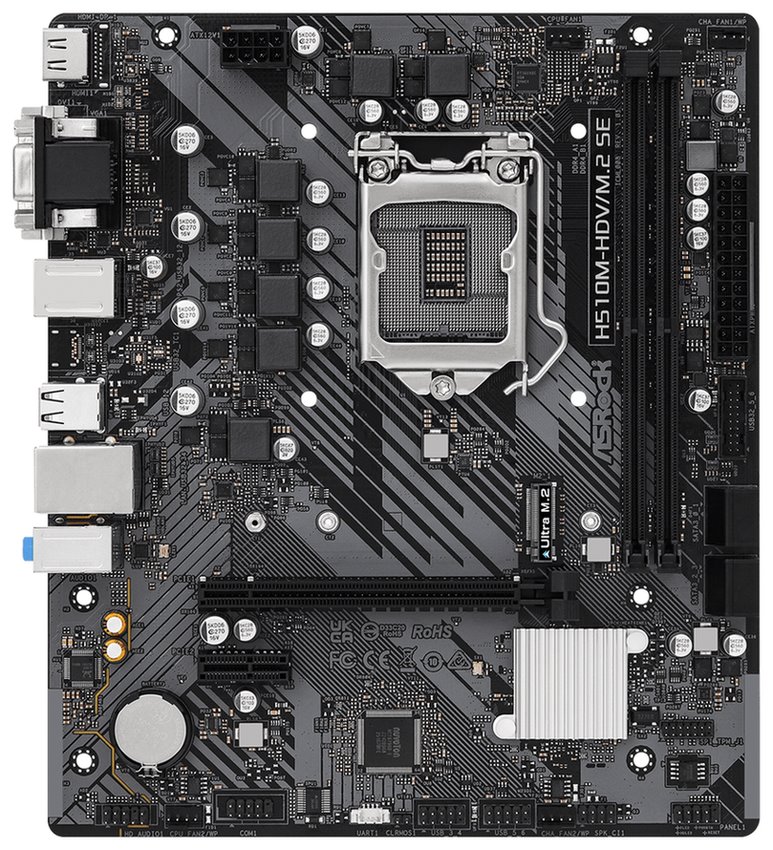 ASRock H510M-HDV/M.2 SE / Intel H470 / LGA1200/ 2x DDR4  / M.2 / VGA / DVI-D / HDMI / mATX