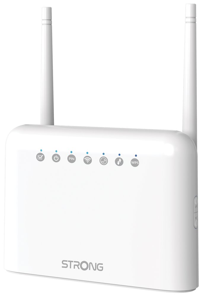 STRONG 4G LTE router 350/ Wi-Fi standard 802.11b/g/n/ 300 Mbit/s/ 2,4GHz/ 4x LAN/ 1x SIM slot/ bílý