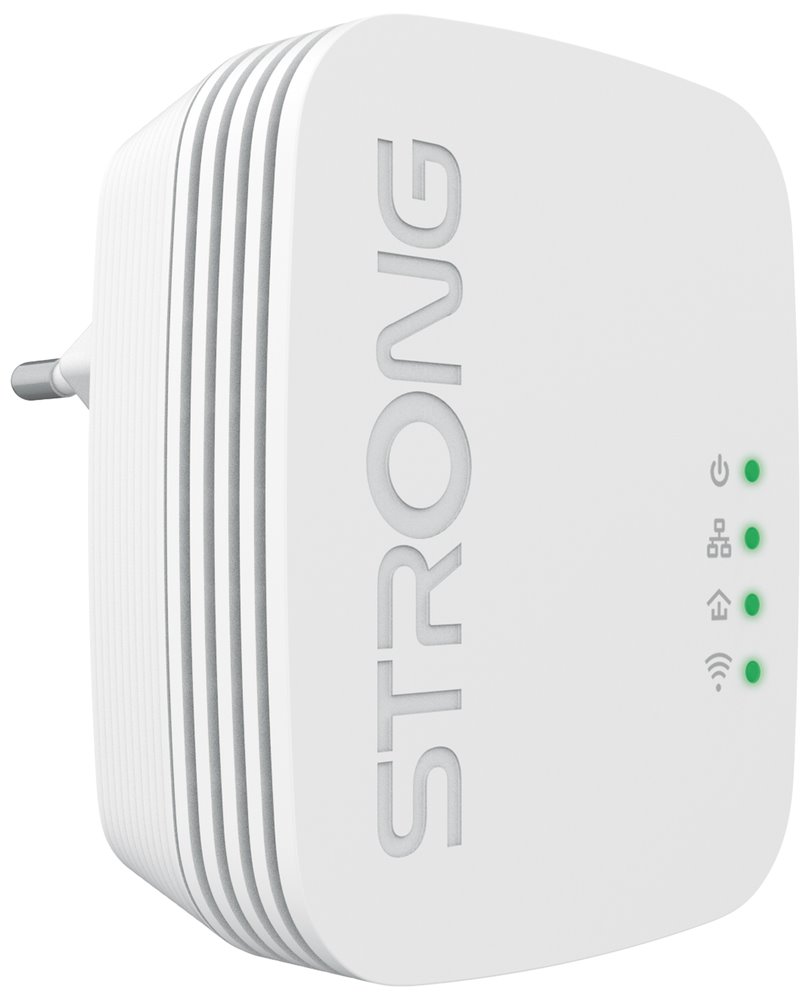 STRONG sada 2 adaptérů Powerline WF 600 DUO MINI/ Powerline 600 Mbit/s/ Wi-Fi 300 Mbit/s/ 2x LAN/ bílý