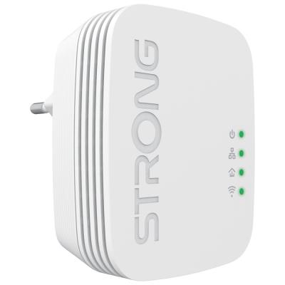 STRONG sada 2 adaptérů Powerline WF 600 DUO MINI/ Powerline 600 Mbit/s/ Wi-Fi 300 Mbit/s/ 2x LAN/ bílý