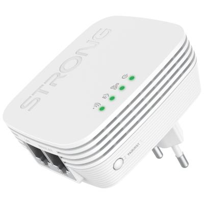 STRONG sada 2 adaptérů Powerline WF 600 DUO MINI/ Powerline 600 Mbit/s/ Wi-Fi 300 Mbit/s/ 2x LAN/ bílý
